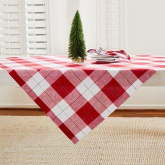 Solino Home Linen Table Throw - Very Merry Plaid, 52 x 52, 52 x 52 at Nordstrom, Size Medium