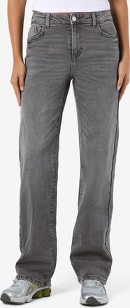 Noisy May Straight-Jeans NOISY MAY NMYOLANDA NW WIDE JEANS AZ371DG NOOS, Damen, Gr. 25, L&auml;nge 32, blau (dunkelgrau denim), Denim/Jeans, Obermaterial: 99% Baumwo