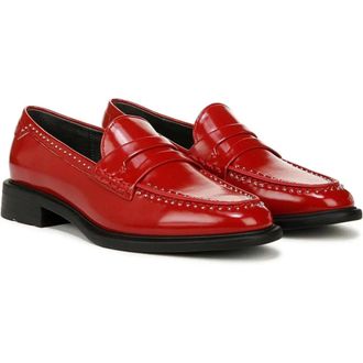 Franco Sarto Eden Penny Loafers Womens Red Moc Toe Slip On Shoes RHS8246