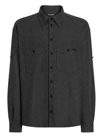 Dolce & Gabbana two-pockets shirt - men - Cotton/Virgin Wool - 39 - Grey