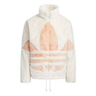 adidas originals Large Logo Stand Collar Sports Jacket Pink White HC0324