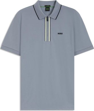 HUGO BOSS Mens Hbg Philix Quick Drying Polo Shirt in Dark Grey - Size Medium