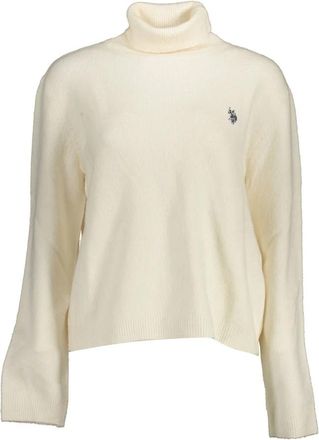 U.S.Polo Association Elegante dames rolkraagtrui in het wit - Dames - Coltruien - Wit - XL - Nylon - Truien & Vesten