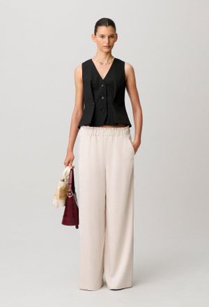 Claudie Pierlot Pantalon fluide satin&eacute;