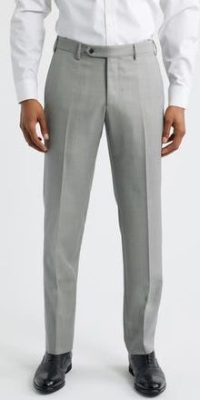 Zanella Parker Flat Front Wool Dress Pants in Light Grey at Nordstrom Rack, Size 38