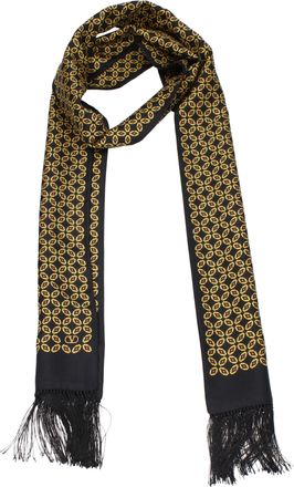 Valentino Garavani Herens Zijden Sjaal Zwart/Geel
