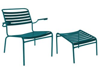 Schubiger M&ouml;bel L&auml;ttli-Lounger + Hocker S&auml;ntis mit Armlehnen