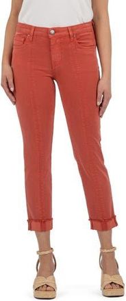 Kut from the Kloth Amy Seamed Mid Rise Crop Slim Jeans in Clay Jm at Nordstrom Rack, Size 00
