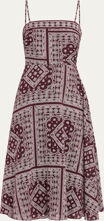 Veronica Beard Kitt Bandana-Print Midi Dress