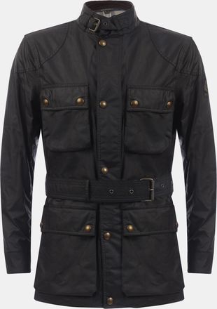Belstaff Mens Waxed Cotton Trailmaster Jacket in Black - Size X-Small