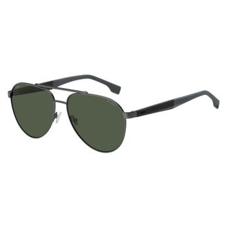 HUGO BOSS Hugo, Sunglasses, male, Gray, Size: 60 MM 1485/S Sunglasses in Matte Ruthenium Green