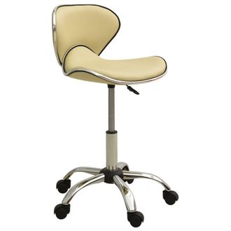 vidaXL Silla De Oficina De Cuero Sint&eacute;tico Crema Vidaxl