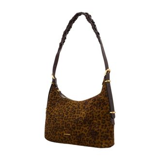 Vanessa Bruno Leopard-Print Leather Shoulder Bag - Brown