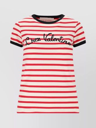 Valentino crew neck striped pattern short sleeves