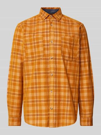 Tom Tailor Regular Fit Freizeithemd aus reiner Baumwolle mit Cord-Karomuster in DUNKEL GELB, Größe S