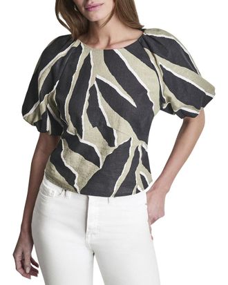 DKNY Dkny Puff Sleeve Printed Top