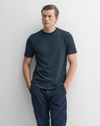 Oliver Sweeney Palmela Mens Crew Neck T-Shirt - Navy Cotton - Size X-Large