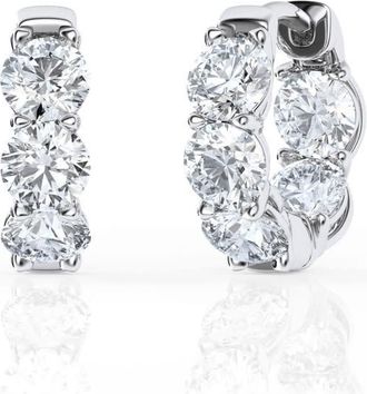 Grown Brilliance 2 Carat Lab Grown Inside Out Diamond Huggie Hoop in 14K White Gold