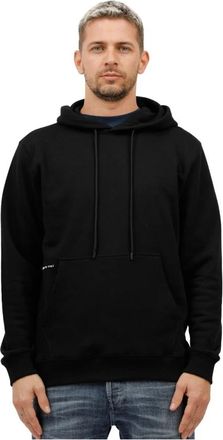 Dondup Hoodie met voorprint en kangoeroezak - Heren - Hoodies - Zwart - XL - Hoodies & sweatvesten