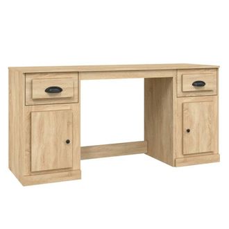 Berkfield Home Desk with Cabinet Sonoma Oak Engineered Wood in Brown