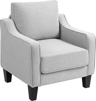 HOMCOM Poltroncina In Tessuto Imbottita Con Molle Insacchettate Grigio Chiaro - Homcom
