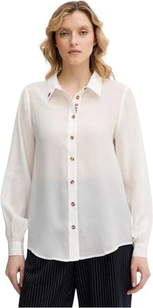 Never Fully Dressed Miley Shirt - Dames - Overhemden - Wit - S - Polyester - Overhemden