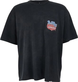 Represent T-shirt met ronde hals - Heren - T-shirts - Zwart - L - Katoen - Tops
