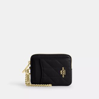 Coach Zip Card Case With Quilting