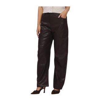 Notre-V Nv-Ira Wide Broeken - Dames - Broeken - Bruin - Maat: XS Leer