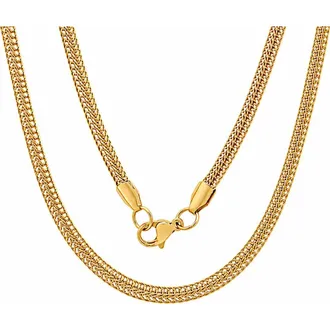 Steeltime Mens 18k Gold Plated Wheat Link Chain Necklace at Nordstrom Rack, Size 30