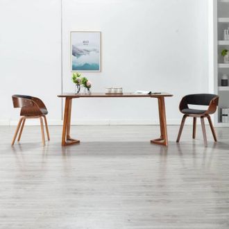vidaXL Vidaxl - Sedia da Pranzo Grigia in Legno Curvato e Tessuto