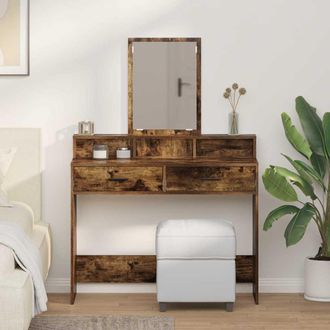 vidaXL Tavolo Da Trucco Con Cassetto Rovere Fumo 100 X 41 X 140 Cm - Vidaxl