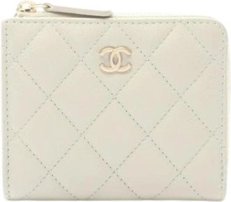 Chanel Pre-owned Wallets, female, Beige, Size: ONE SIZE Pre-owned Leather Wallet