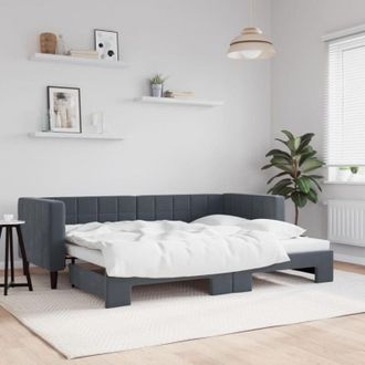 vidaXL Sof&aacute; Cama Nido Terciopelo Gris Oscuro 80x200 Cm Vidaxl