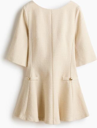 H&M Boucl&eacute; Dress in Light Beige at Nordstrom, Size Xx-Large