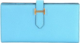 Herm&egrave;s Blue Epsom Leather Long Wallet (Bi-Fold) (Pre-Owned)