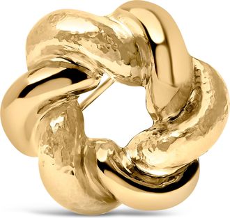 House of Brilliance 18K Yellow Gold Sculpted Knot Brooch