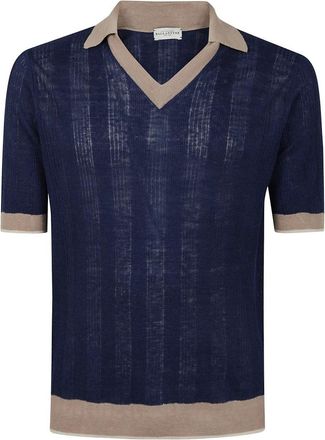 Ballantyne Polo met Korte Mouwen - Heren - Polos - Blauw - S - Linnen - Tops