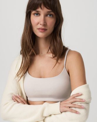 Vuori Clothing Halo Essential Bra | Ecru Heather | XS, Size Extra Small