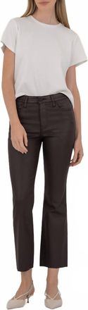 Kut from the Kloth Kelsey Coated High Rise Ankle Flare Pant In Chocolate