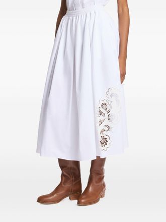 Fay Lace-Trimmed A-Line Skirt - White