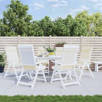 vidaXL Cojines De Silla Respaldo Alto 6 Uds Tela Oxford Color Crema Vidaxl