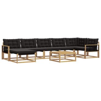 vidaXL Conjunto De Sof&aacute;s De Exterior 8 Pcs Blanco Y Negro Vidaxl