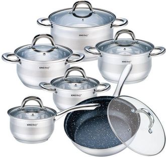 OEM Juego De Ollas De Acero 12 Piezas Kinghoff Kh-1098