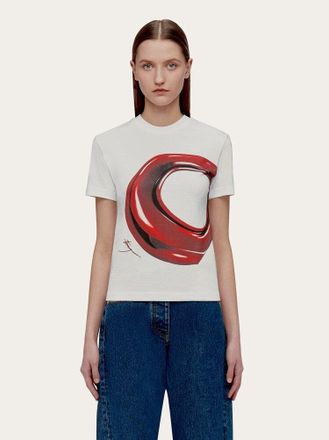 Ferragamo Graphic Print T-Shirt - White