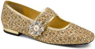 Karl Lagerfeld Sabelle Mary Jane Ballet Flat in Gold at Nordstrom, Size 8.5