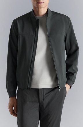 Mango Water Repellent Bomber Jacket in Dark Grey at Nordstrom, Size X-Large