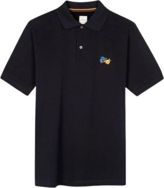 Paul Smith Blauw Paint Splatter Polo Shirt - Heren - Polos - Blauw - L - Katoen - Tops