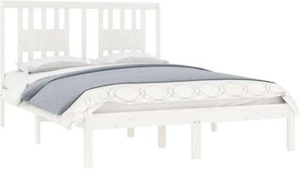 vidaXL Vidaxl - Estructura De Cama De Madera Maciza De Pino Blanco 140x190 Cm