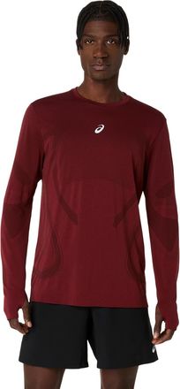 Asics Laufshirt ASICS ROAD SEAMLESS LS TOP, Herren, Gr. XXL, rot (dunkelrot planet), Obermaterial: 65% Polyamid, 35% Polyester, normal, Rundhals, Shirts Lau